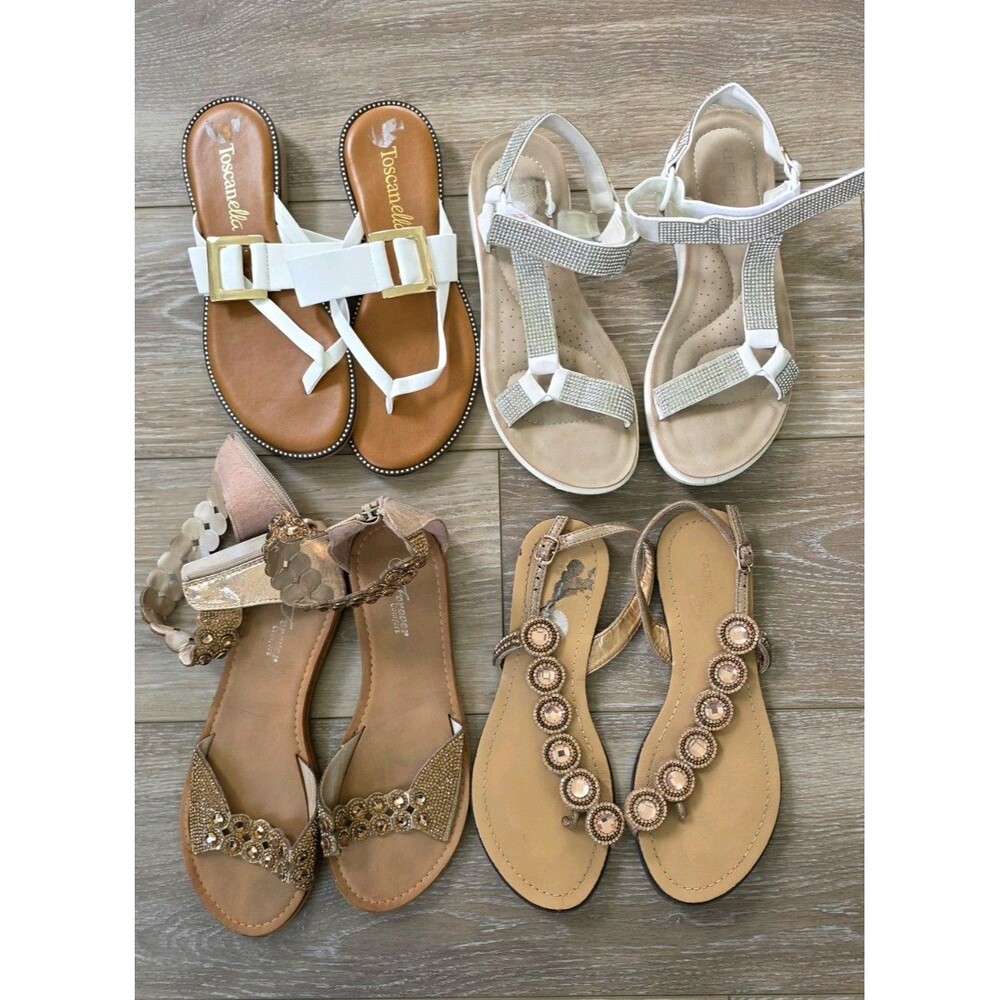 Summer Women's Flat Shoes A Bundle Of 4 Pairs Size 7 - 7.5